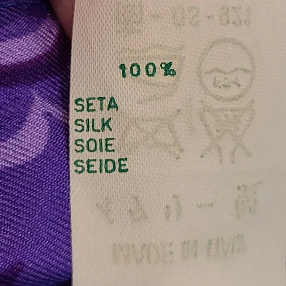Versace Vintage Silk Skirt Pleated Mini Blue Purple Asymmetrical Hem Mini Italy - Picture 11 of 14